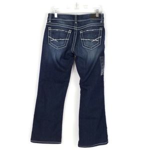 BKE Stella Dark Wash Low Rise Thick Stitch Bootcut Denim Jeans